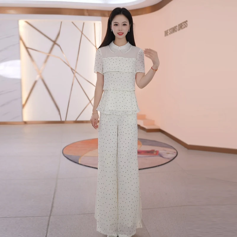 【两件套】夏季时尚女神修身洋气宽松气质休闲百搭显瘦减龄女装套裤