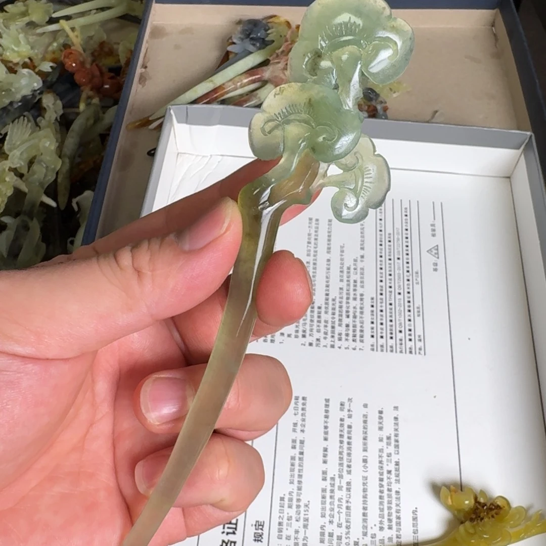 岫玉发饰未镶嵌明君玉簪就是好看
