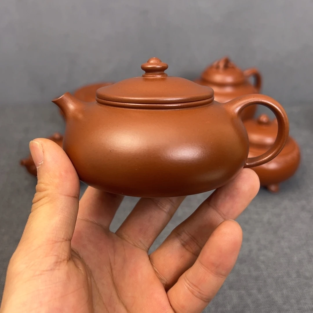 茶壶紫砂寒江，矿标级红皮龙130ml