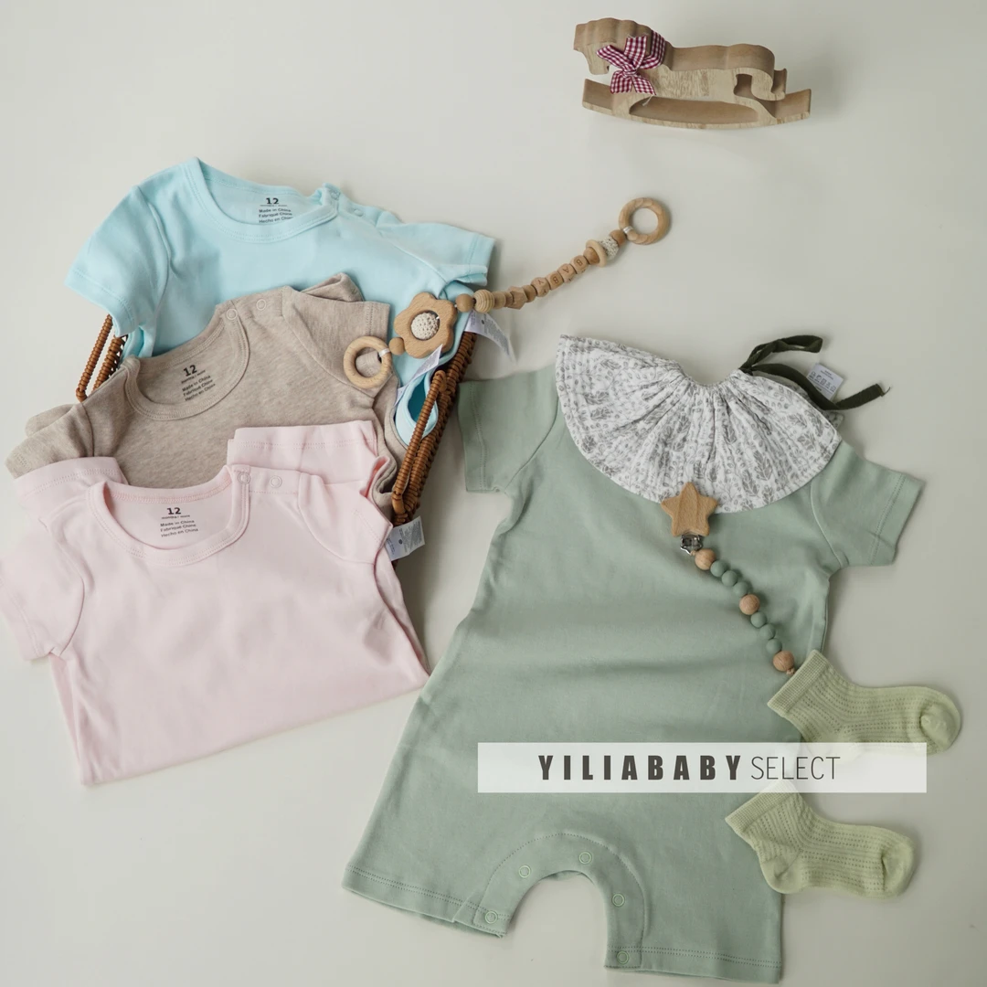 YiliaBaby*极简多巴胺小月龄宝宝夏季纯棉短袖爬服｜糖果派对