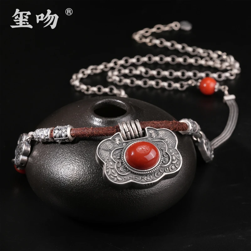 坠链均925银 【玺吻】s925银 凤凰于飞 老银定制款套链（长度约80cm）