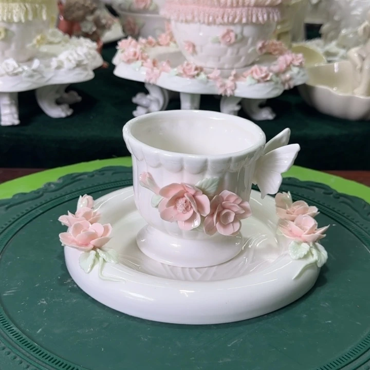 手工捏花咖啡杯套装