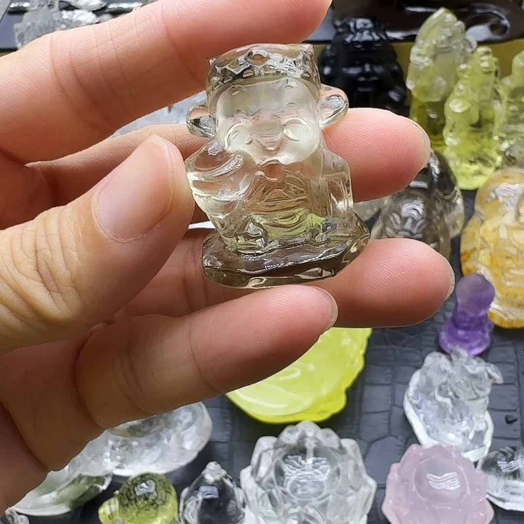 小***菜水晶珠宝半成品未镶嵌财神