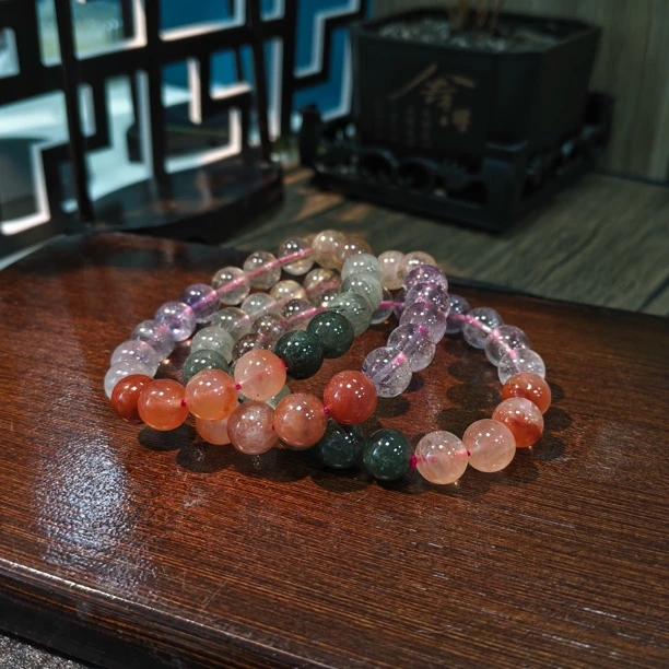 【书记甄选】天然水晶多宝单圈手链 多样性发一件 约10mm 142CX