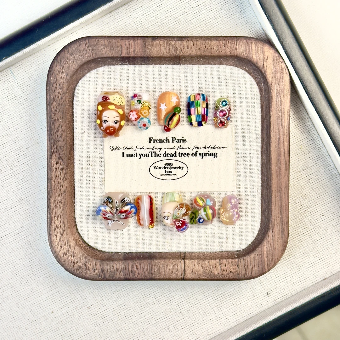 【呼吸灯】爆款高级感精致小众流行娃娃头捏捏纯手工穿戴甲