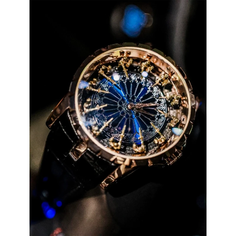 十二圆桌骑士手表男虫洞概念黑机械男士表无地支机械表男款男表潮