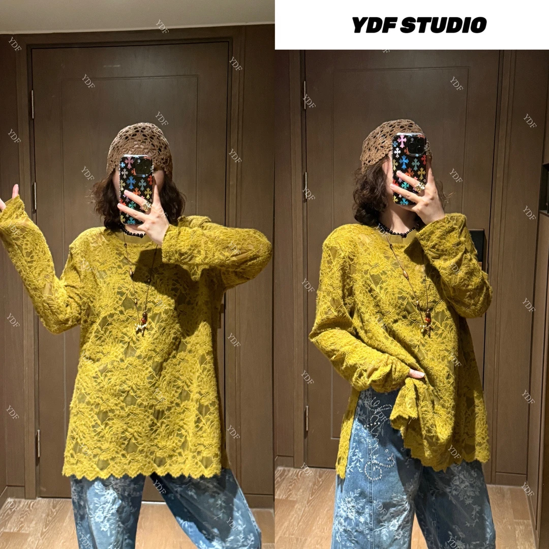 YDFSTUDIO小众【温柔演奏家】欧货高品重工蕾丝设计时尚百搭上衣