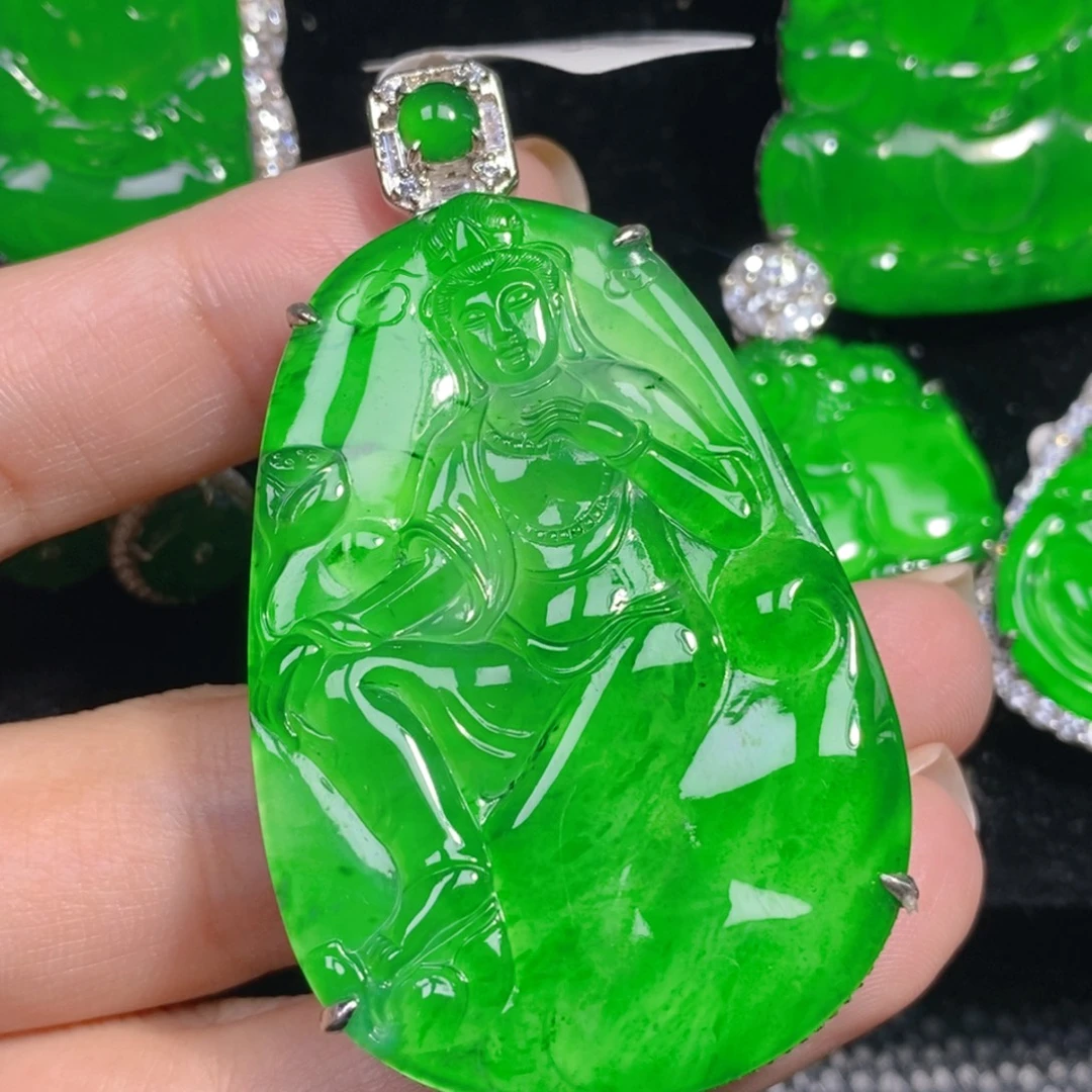颈饰未镶嵌翡翠天然A货翡翠105