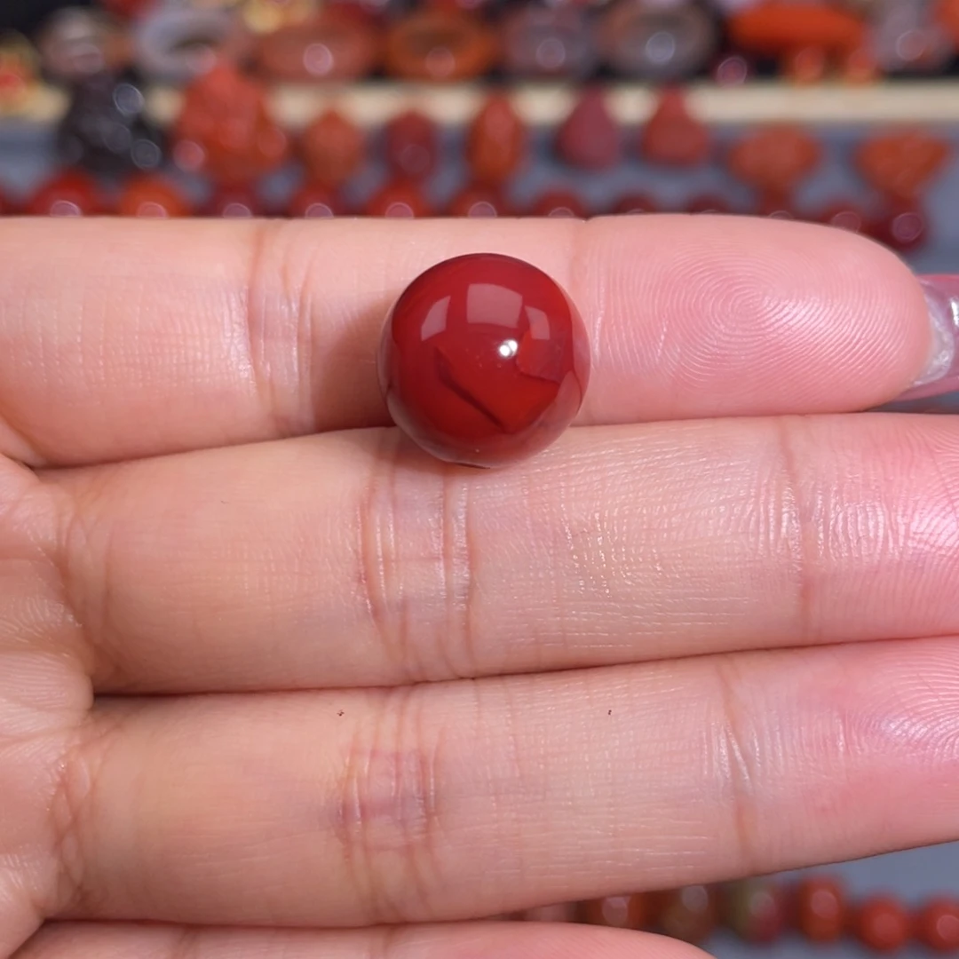 南红玛瑙瓦西圆珠12+未镶嵌