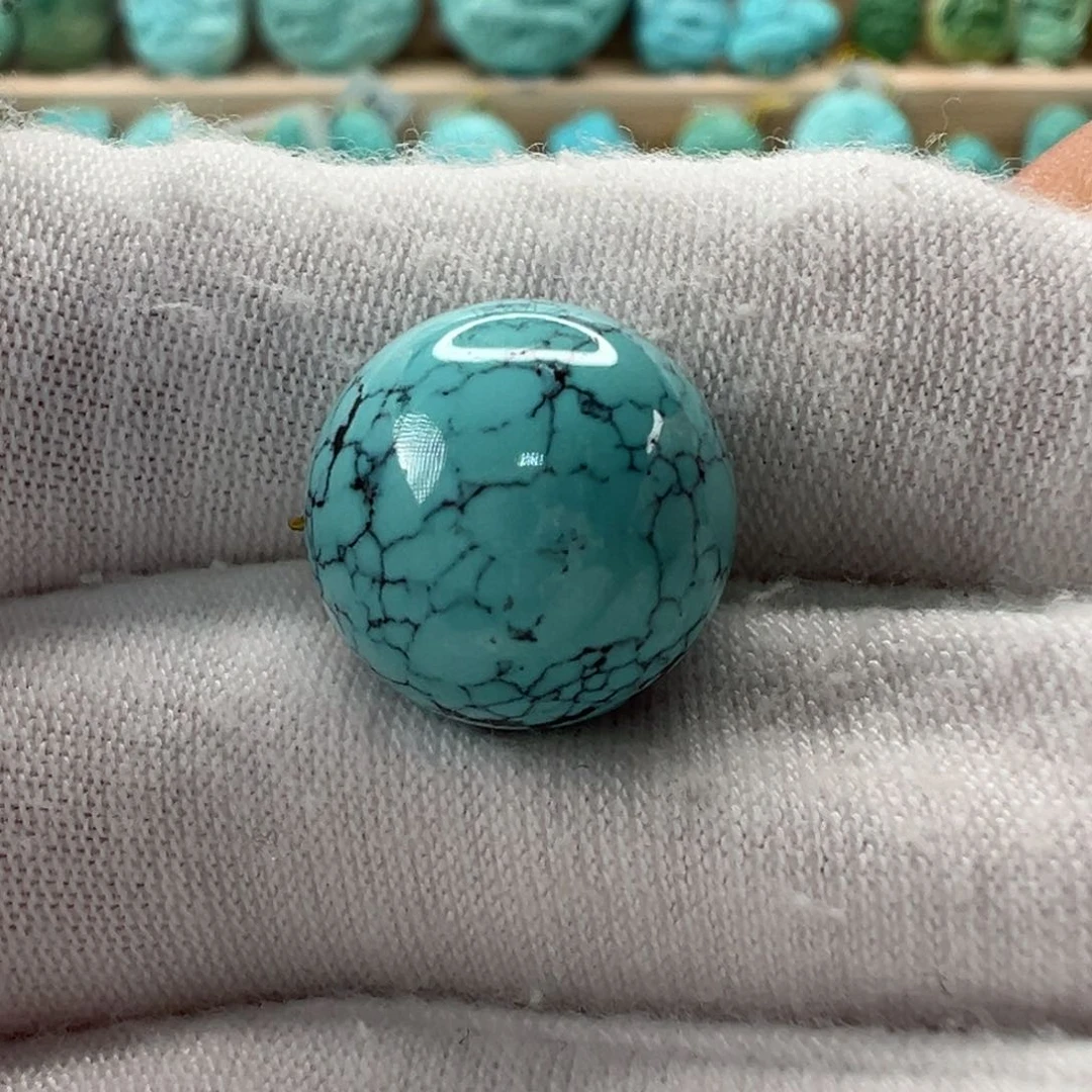 未镶嵌绿松石圆珠13.8mm