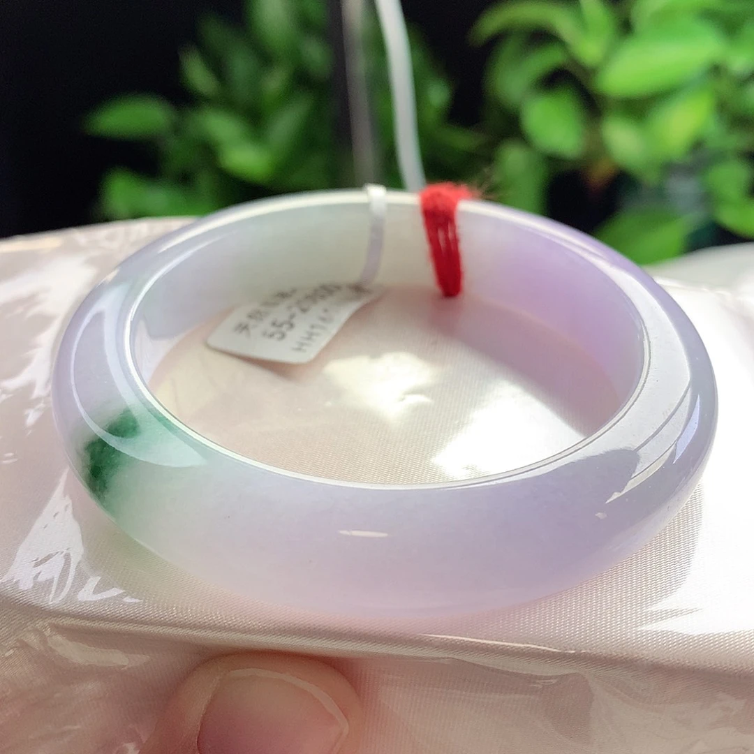 未镶嵌手镯翡翠55-56圈口冰春彩种色兼备不失色2号