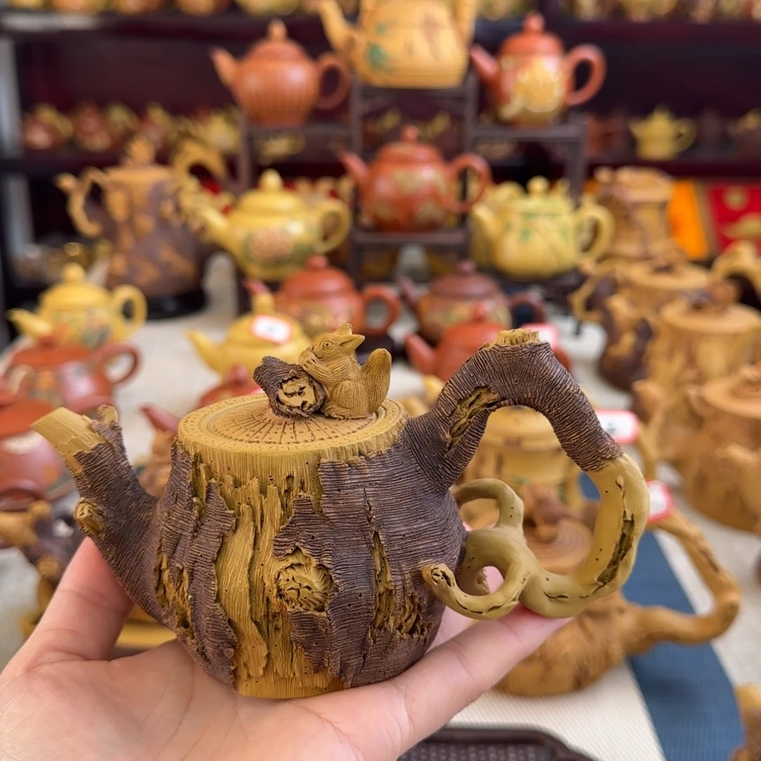 茶壶紫砂树桩松鼠