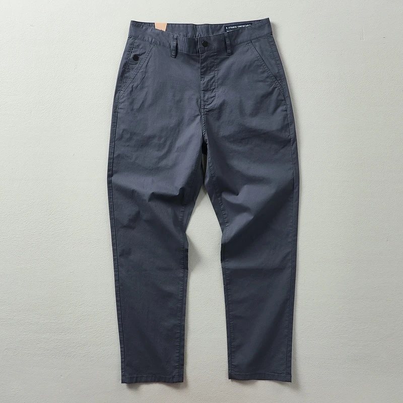 春夏季薄款休闲裤男士潮流百搭直筒裤微弹力美式宽松锥形工装裤