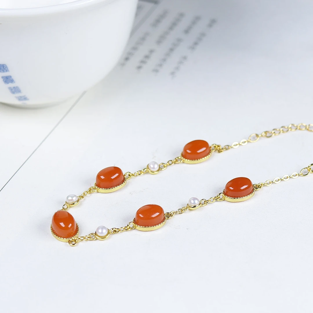 1225180南红蛋面手链