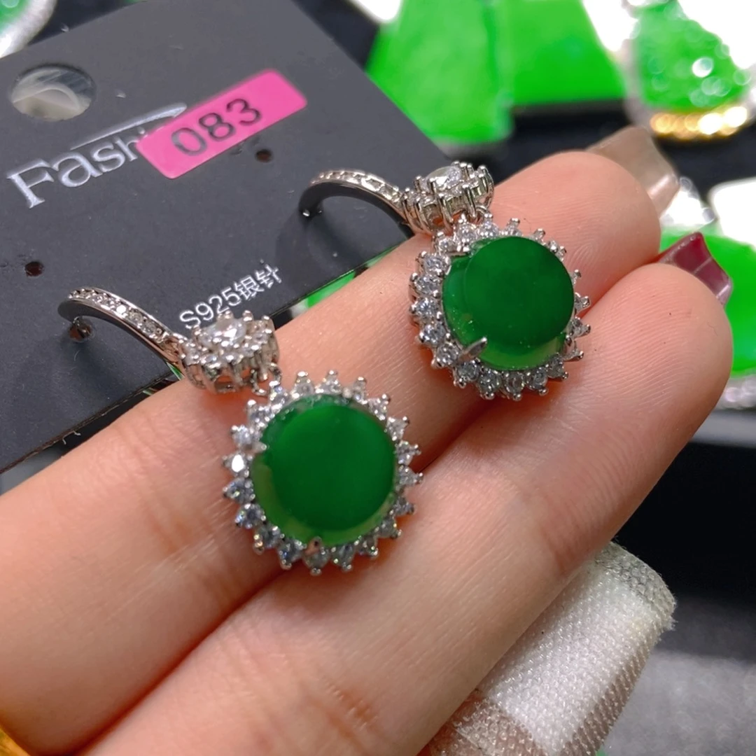 翡翠吊坠(不含链)银S925镶嵌