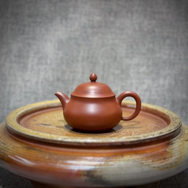 潮简正品 邱桂林 弥勒壶 75cc 邱氏潮州手拉朱泥壶 全手工 紫砂壶