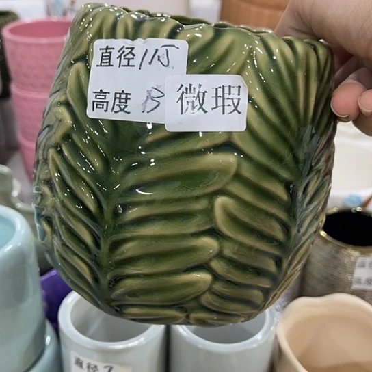多肉绿植陶瓷花盆9.9包邮，有孔