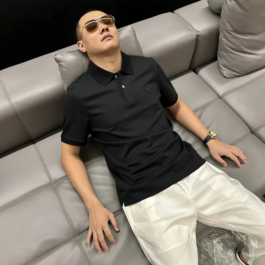 VASA马硕“意大利PD三角标5850版”男士商务休闲桑蚕丝POLO衫