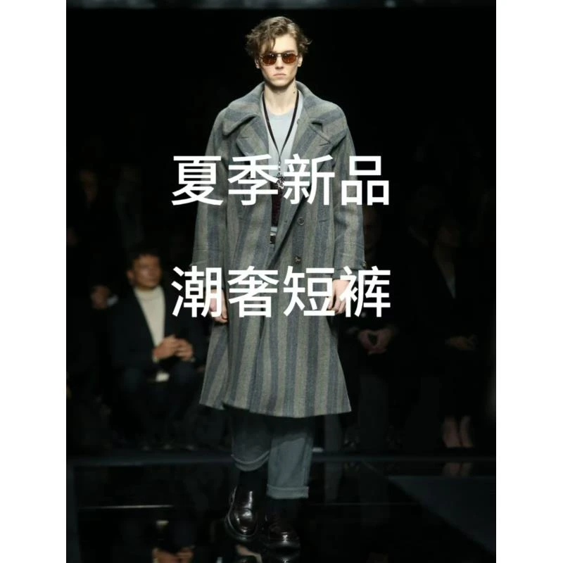 46号链接夏季复古轻奢刺绣五分短裤男士潮流宽松短裤K990 阿山