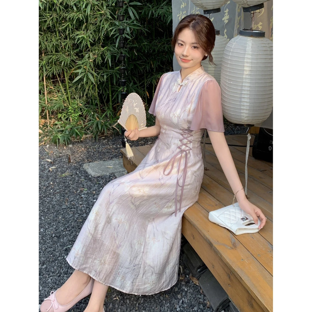 无印心匠B59813 夏季新中式国风改良旗袍连衣裙女文艺复古 K670