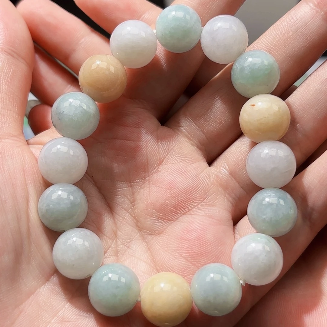 翡翠未镶嵌颈饰天然缅甸翡翠A货卡13手串