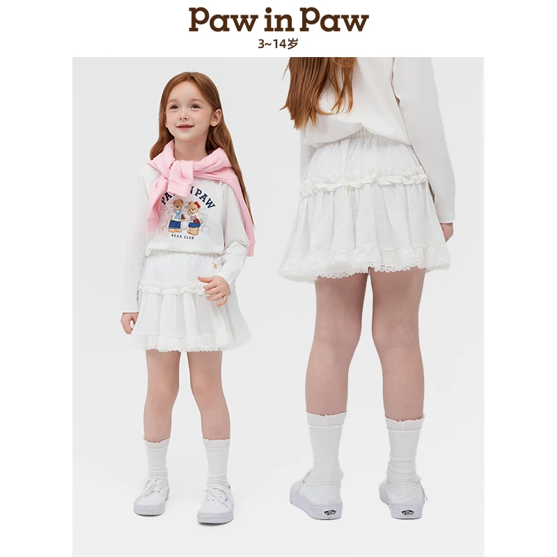 【会员】PawinPaw小熊童装25年女童百搭半身裙短裙学院风PCWHF2323E