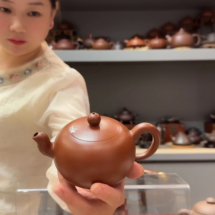 茶壶紫砂纯手工朱泥原矿一粒珠