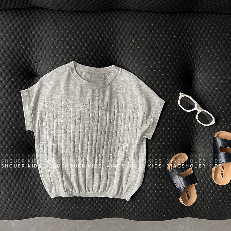 【小首尔】Q2现货【薄如蝉翼】儿童夏韩版针织薄款短袖T恤上衣HBB7672