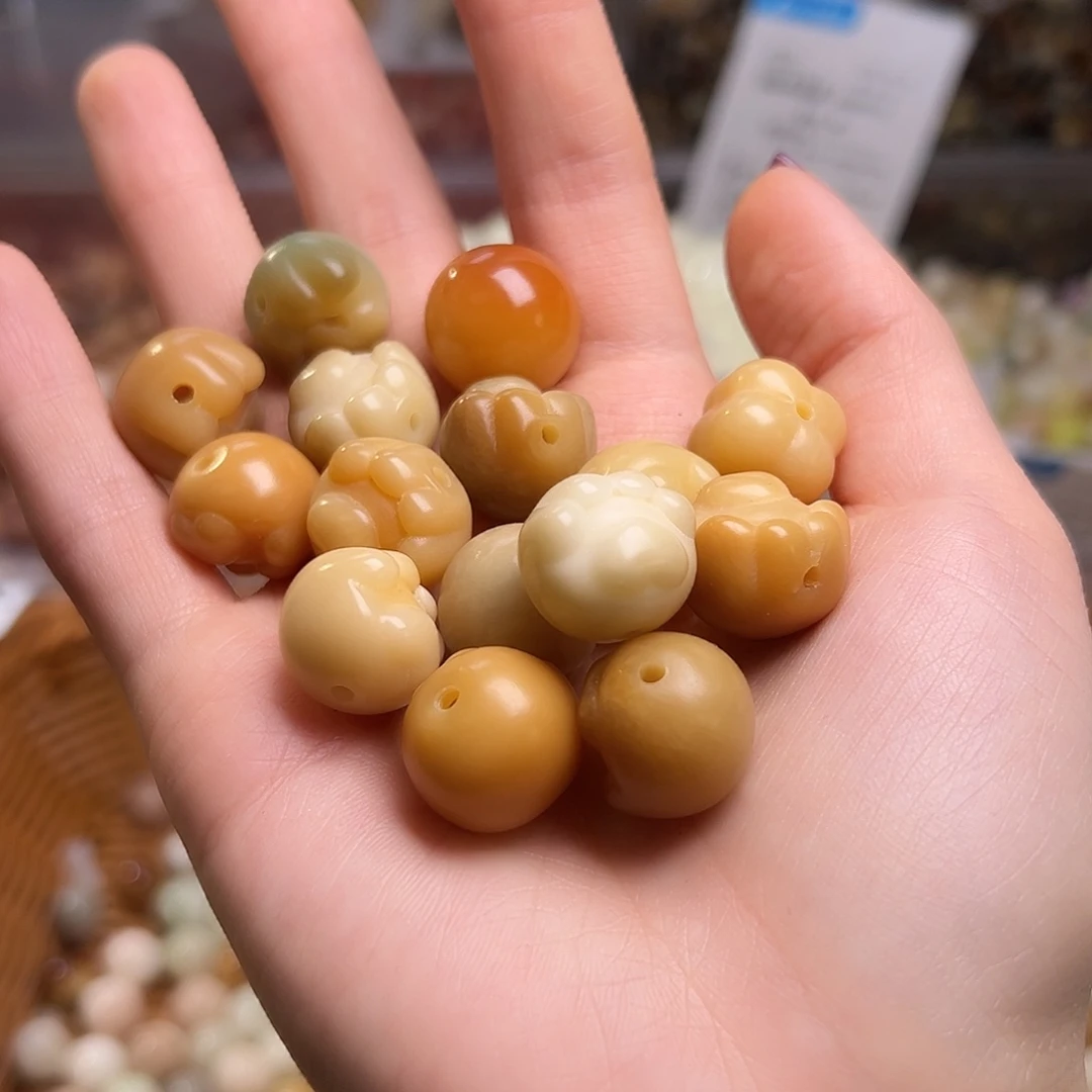 菩提根/象牙果吊坠8颗卡17爱心猫爪瑕疵有裂