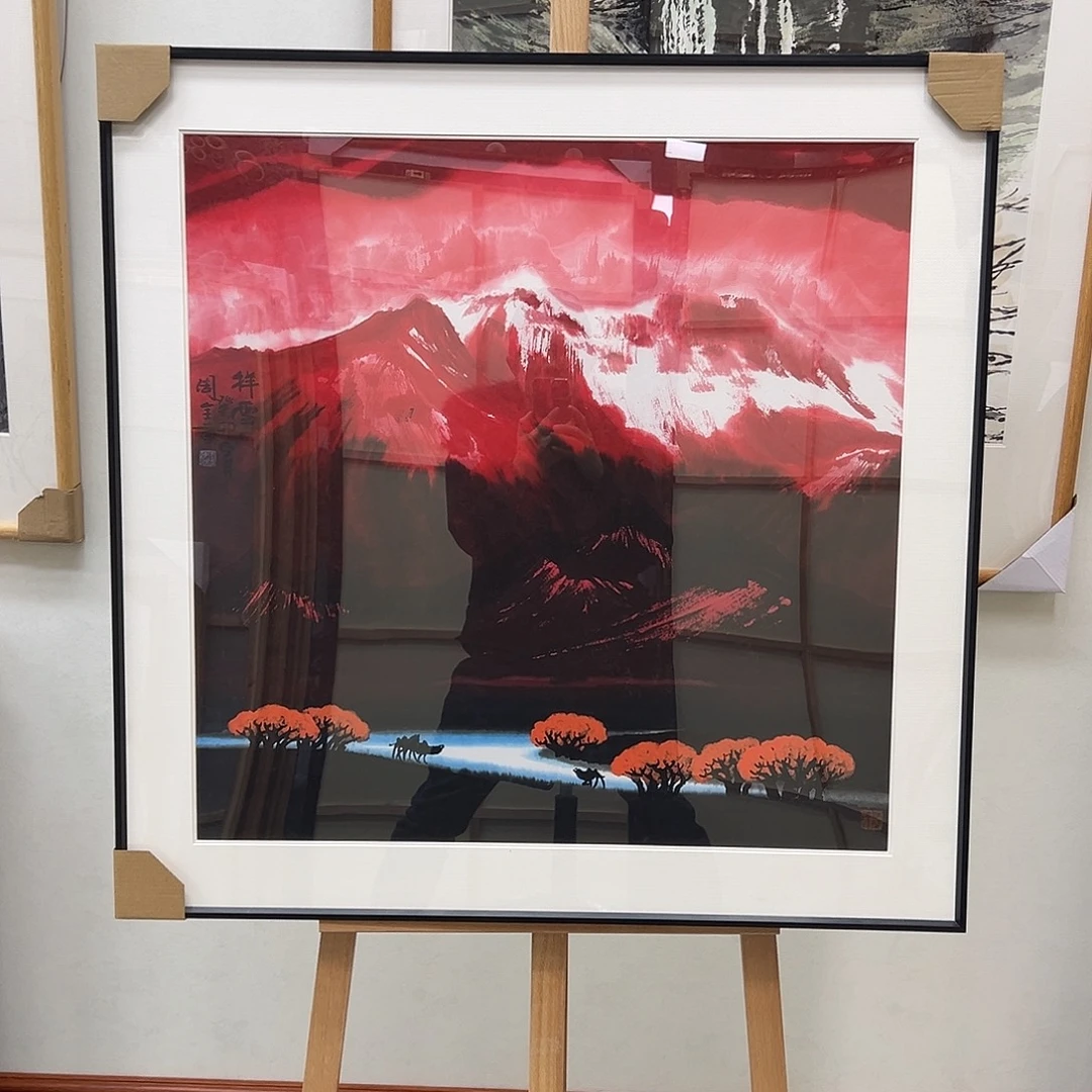 国画周全四尺斗方70*70精品佳作带框发货