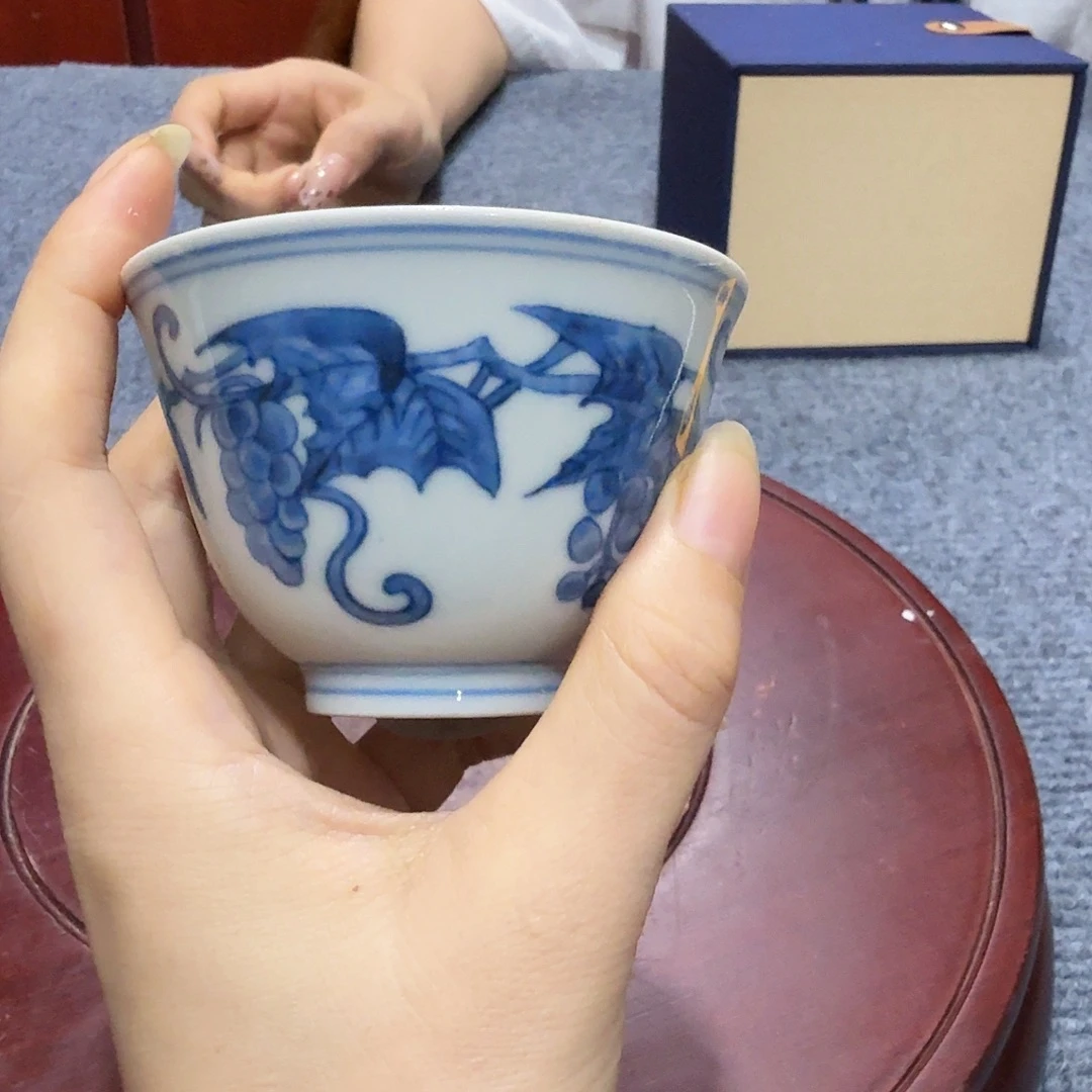 一***室瓷片青花杯子一件完整完整