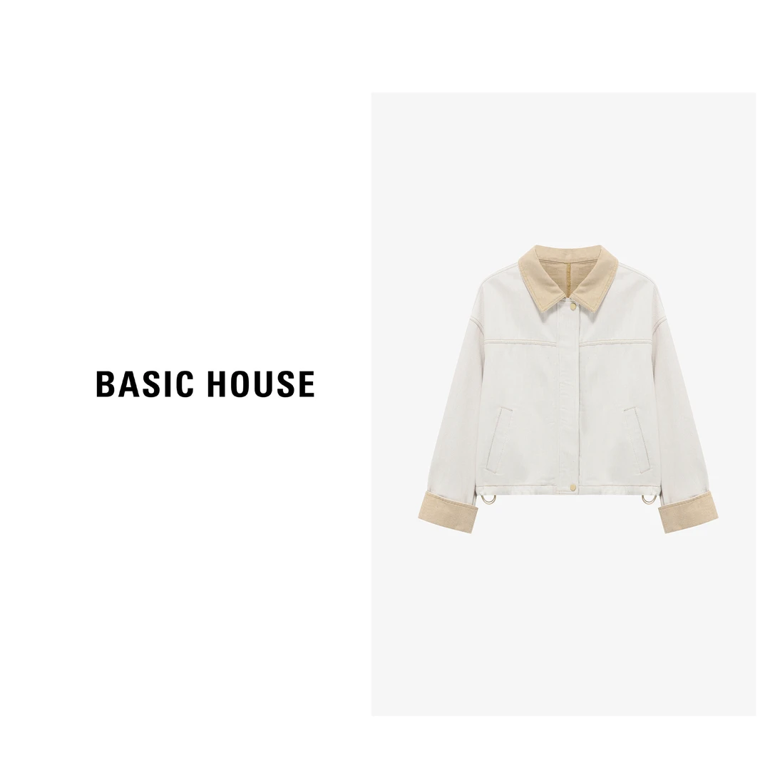 Basic House/百家好秋季新款时尚显瘦气质牛仔夹克-B0625H5C662