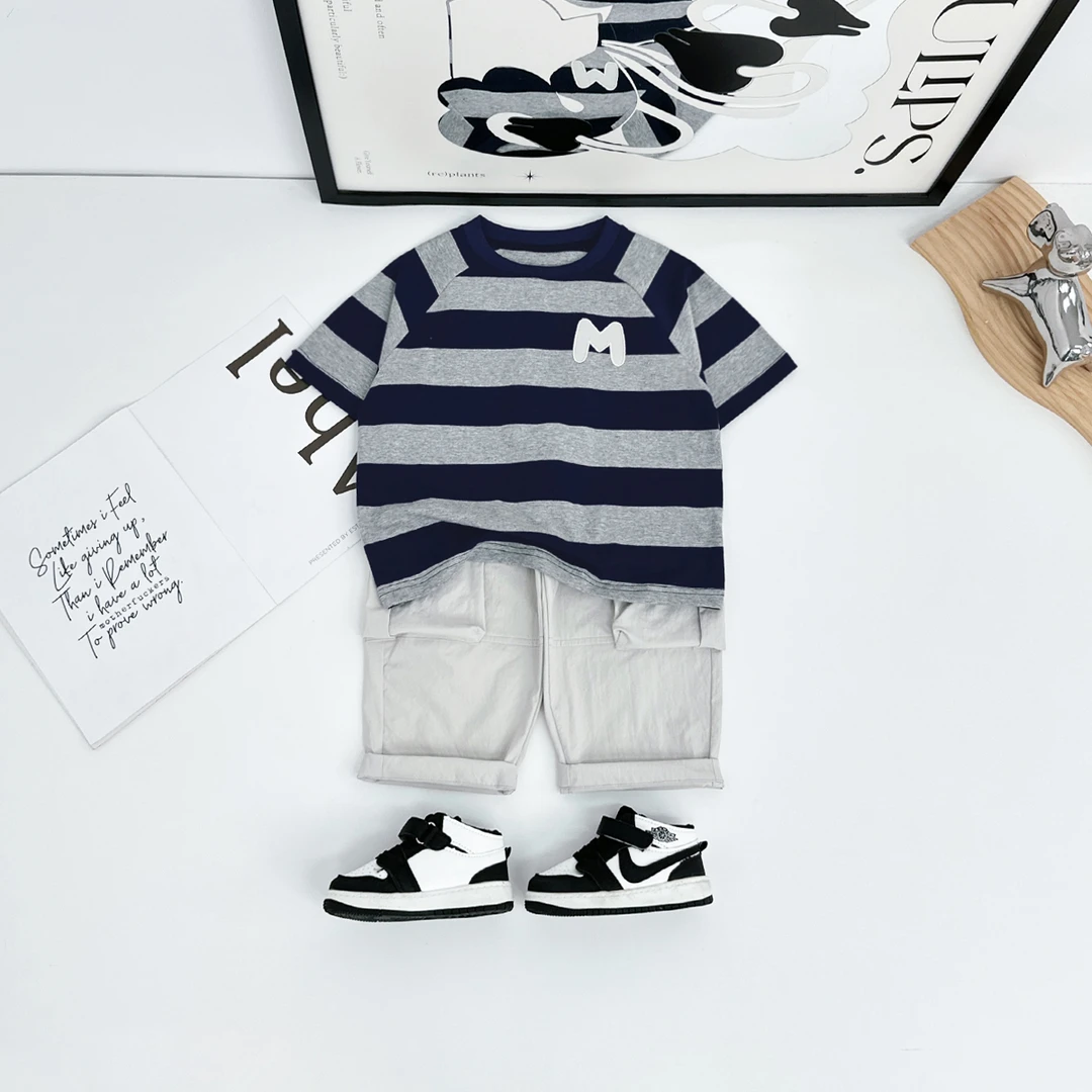 儿童套装夏季2025新款男童短袖两件套洋气潮HZ25651 悠悠童话童装