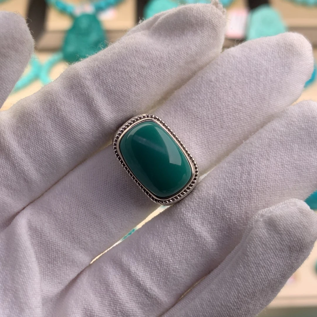 绿松石珠宝奇石银S925镶嵌
