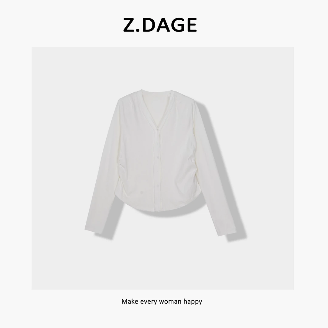 z.dage-‘演绎时髦’时尚秋冬款百搭开衫扣设计针织衫-8075