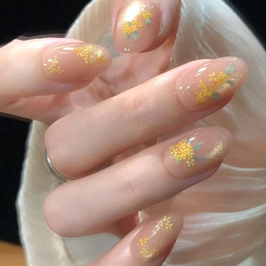 喵公子【桂花香】纯手工穿戴甲可拆卸美甲光疗甲