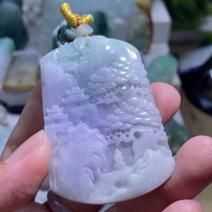【闪购商品】颈饰未镶嵌翡翠山水