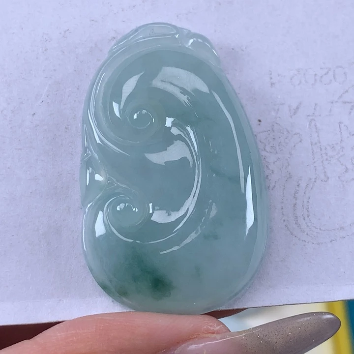 颈饰未镶嵌翡翠风**笺如意吊坠