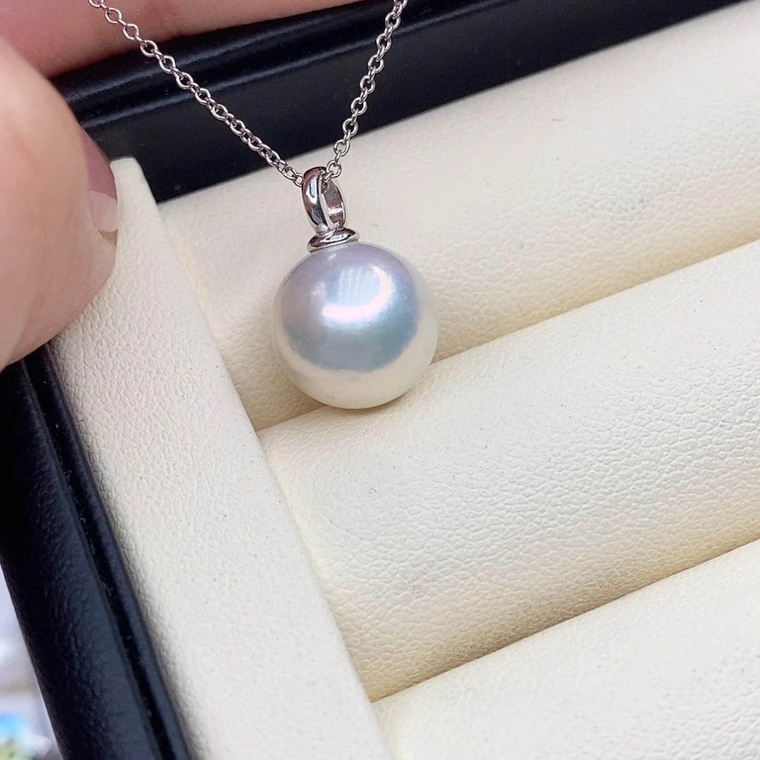 淡水珍珠银S925镶嵌吊坠(赠链)朱*