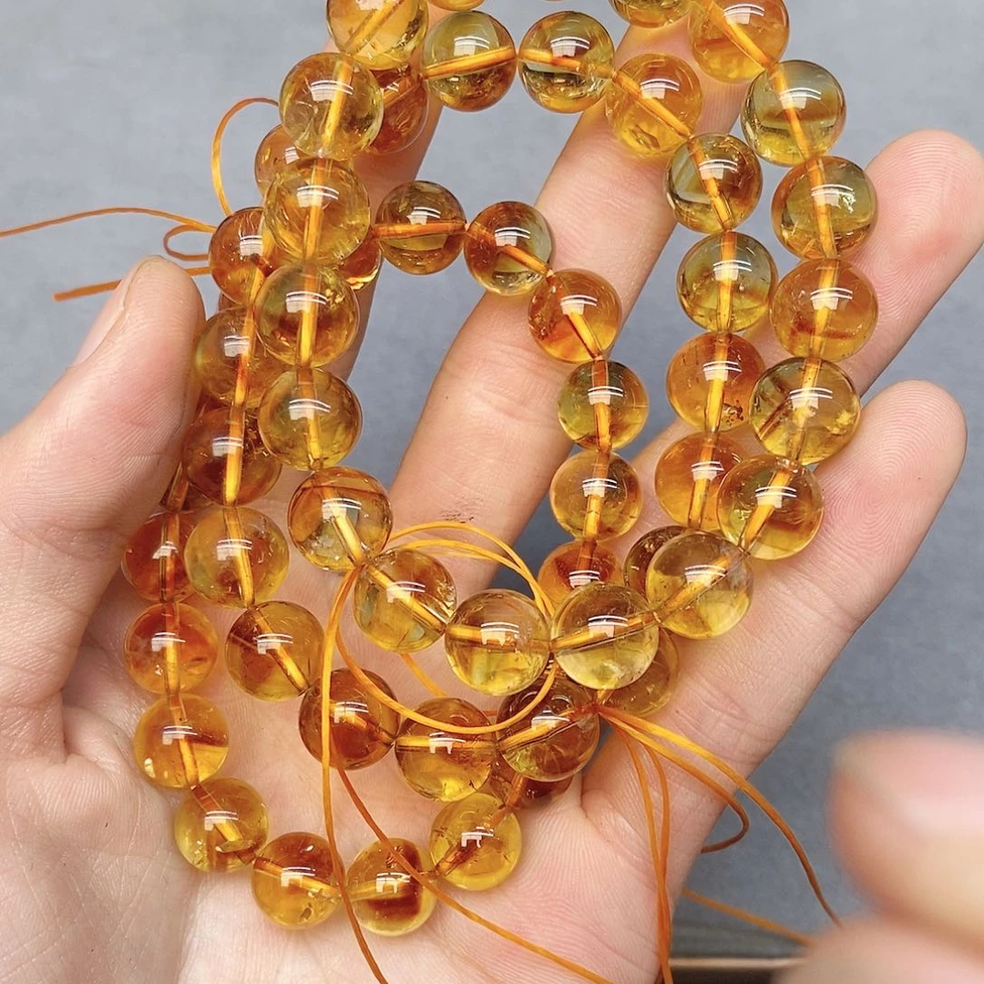 水晶手链未镶嵌32黄塔晶10mm