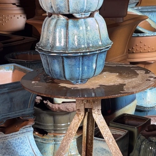 紫砂花盆执**道高温釉盆