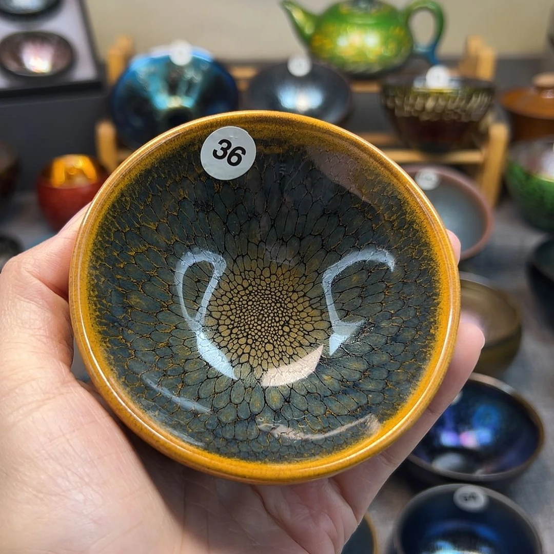 茶盏鹧鸪手工杯平口