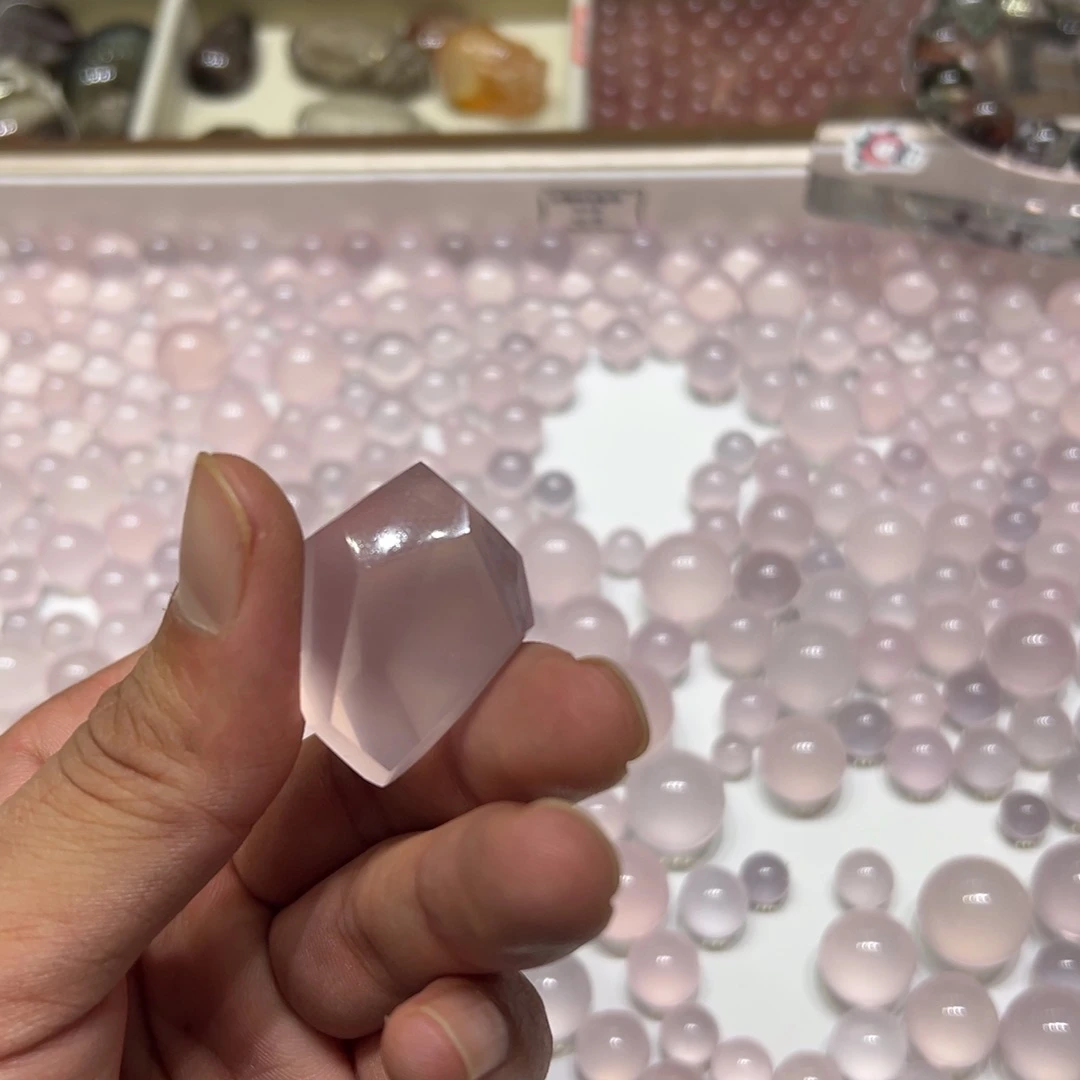 水晶眼镜未镶嵌❄️****粉水晶微瑕随行拉环