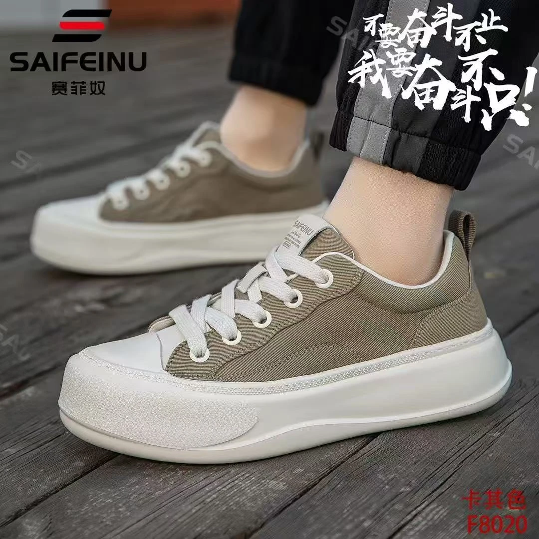 新款！赛菲奴F8020男士软底轻便经典百搭小板鞋时尚潮休闲透气布面