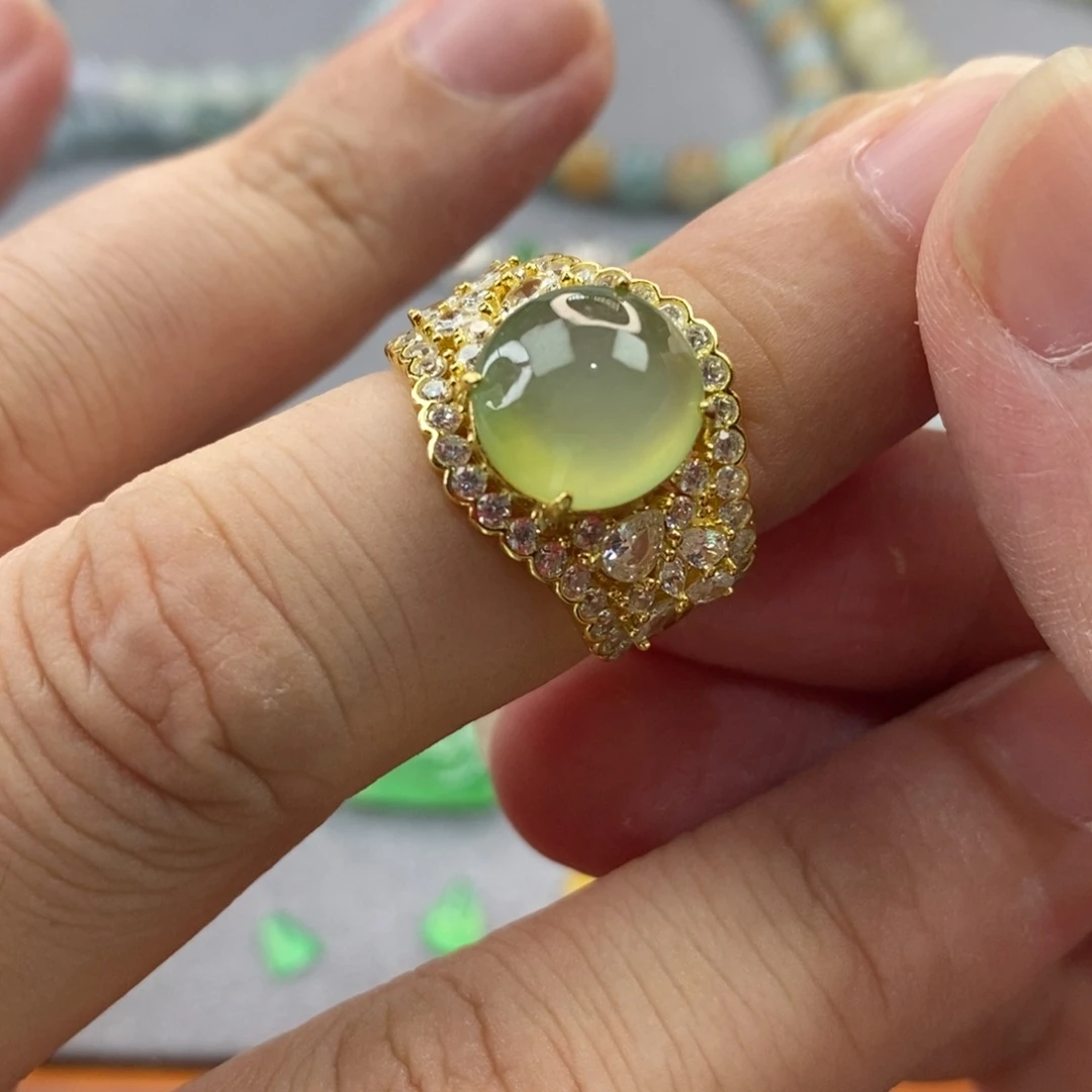 翡翠银S925镶嵌颈饰蛋面