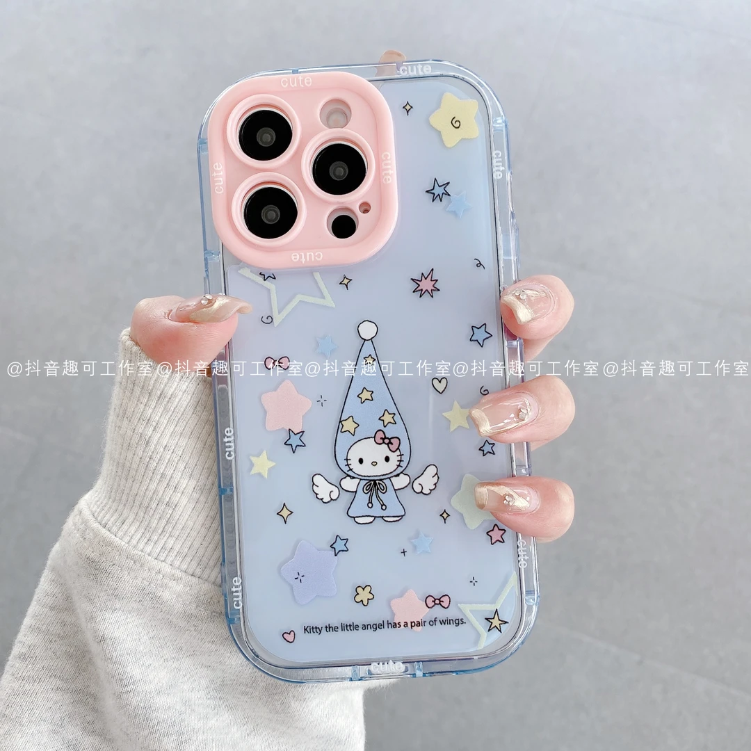 （苹果）果冻奶油适用iPhone16promax15/14/13/12/11天使凯蒂手机壳