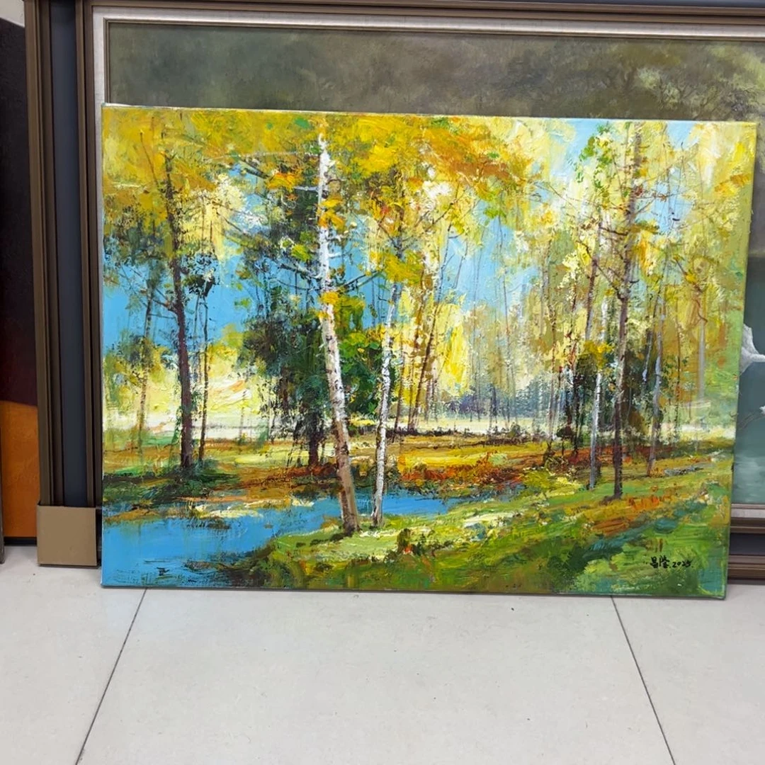 心***明手工手绘精品油画60+90厘米