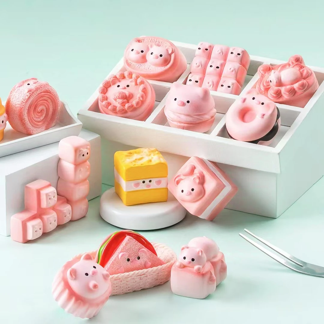 【双许愿+交换】创意粉色小猪猪甜品糕点食玩diy饰品