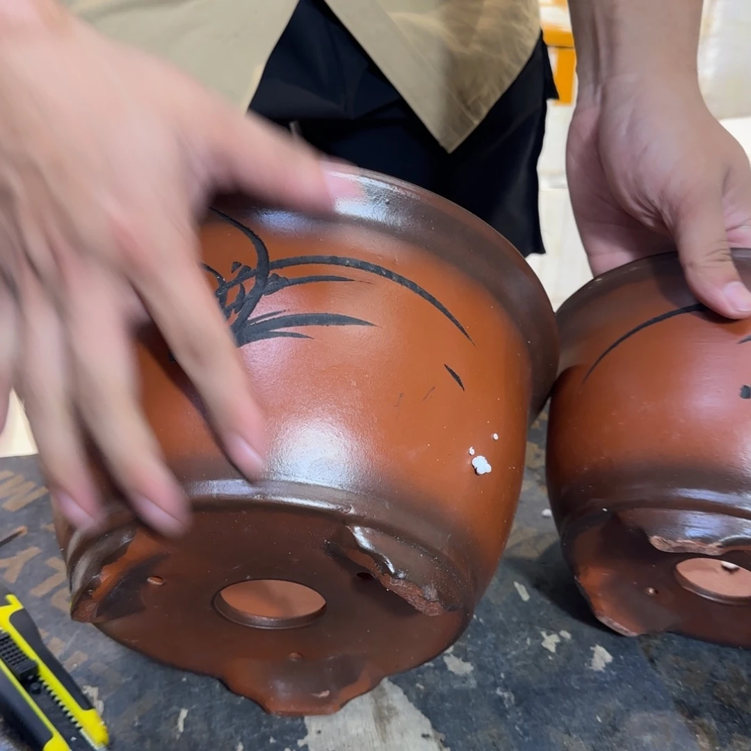 紫砂花盆瑕疵是我