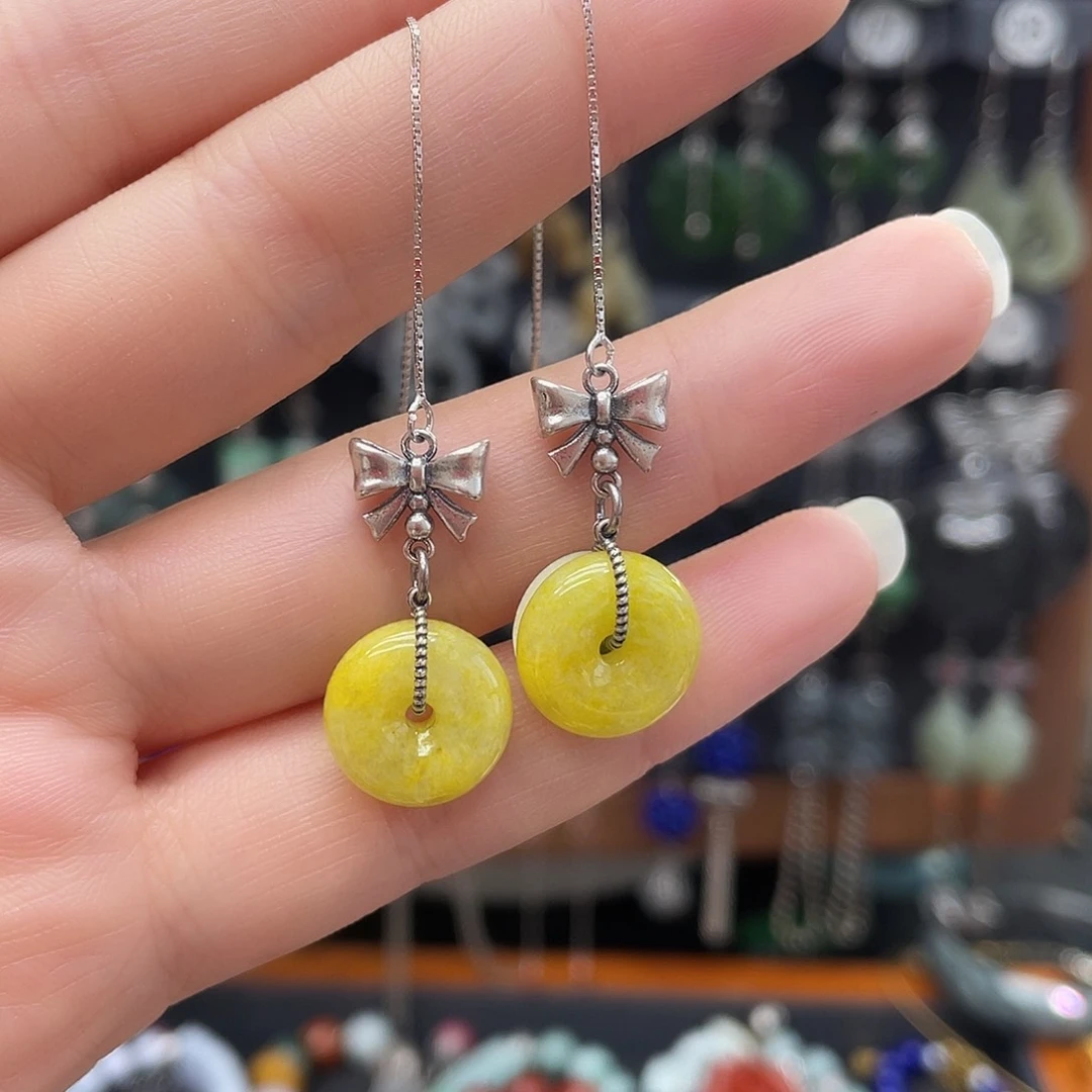 翡翠耳饰银S925镶嵌140ghjjjjjjj